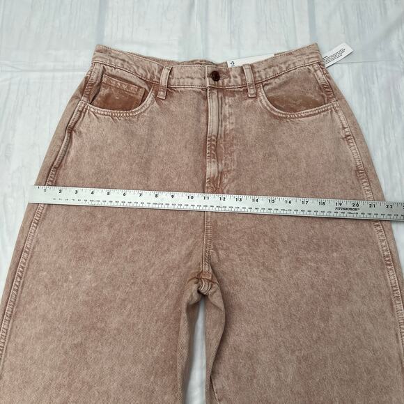 Arizona Pinched Waist Baggy Jeans Tapered leg Washed Khaki size 13 - Picture 4 of 13